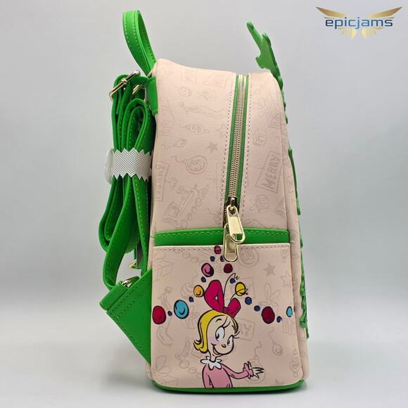 Loungefly Dr. Seuss How The Grinch Stole Christmas GITD Tree Mini Backpack Bag - Picture 5 of 11